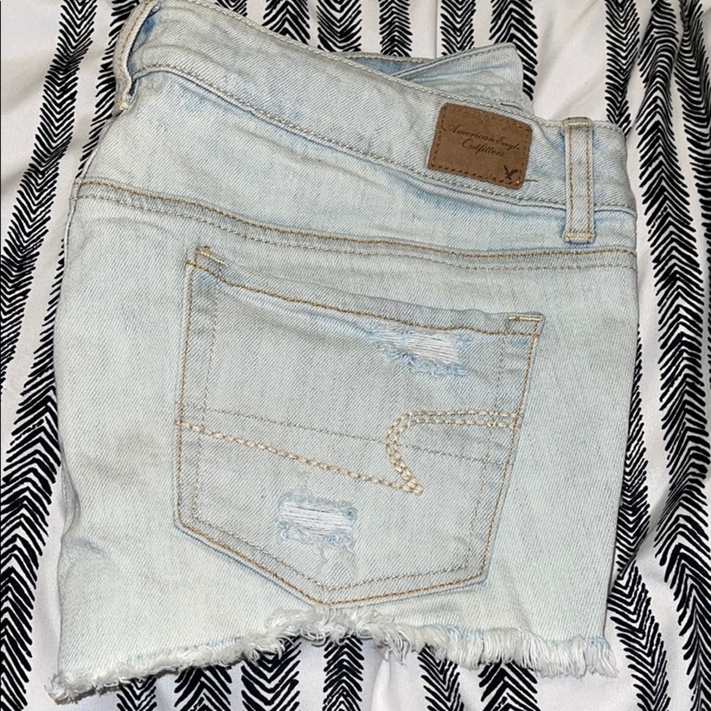american eagle denim ripped shorts